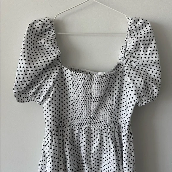 REFORMATION Malvina Linen Polka Dot Mini Dress - Picture 5 of 14